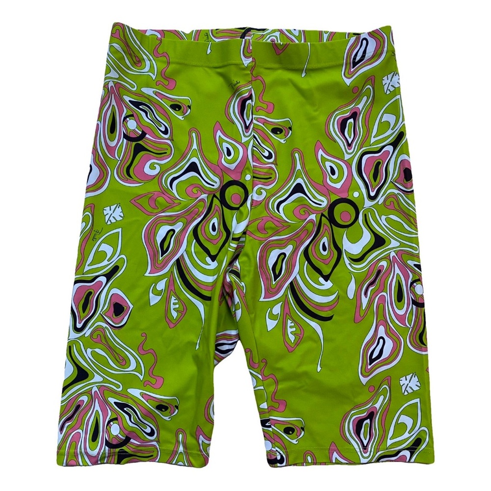 Emilio Pucci Green and Pink Abstract Shorts
